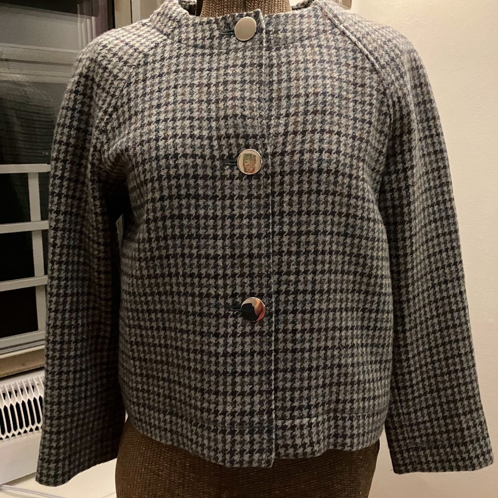 Wilfred Blue Herringbone Wool Jacket